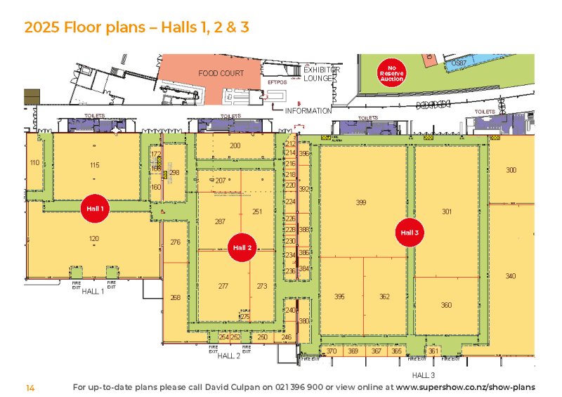 Covi SuperShow Hall 1, Hall 2, Hall 3 floor plans